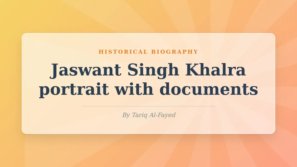 The Untold Story of Jaswant Singh Khalra: The Bank Clerk Who Exposed Punjab's Darkest Secrets